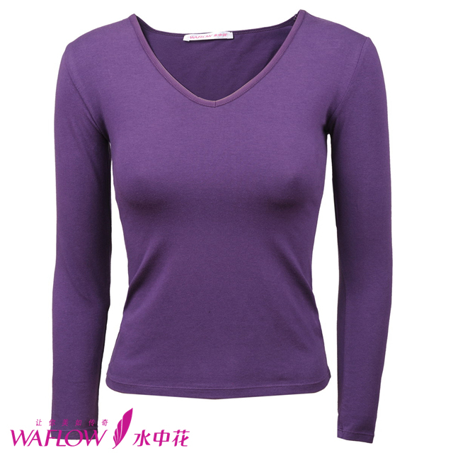 Thin low collar product thermal clothing top Women all-match basic shirt 5004 illusion