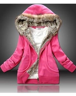 Three Color Manu Facturers Supply Women Fur Collar Hooded Sweater Women Clothing M-XLlady Coat Lady Fashion Clothes