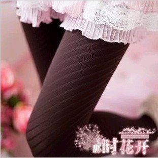 Three-dimensional thin diagonal stripes, primer socks, thick the paragraph velvet tights child