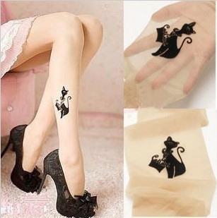 Three-dimensional thin flock printing sexy stockings pantyhose