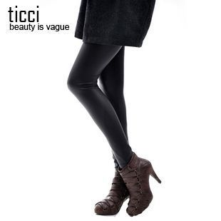 Ticci faux leather dull light ankle length legging windproof breathable plus size