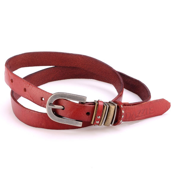 Tieclasps thin all-match belt female leather first layer of cowhide strap female cummerbund female