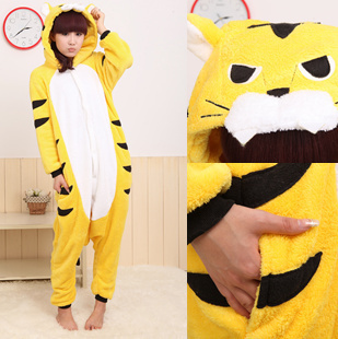 Tiger koala fox lion ottoman animal one piece sleepwear lounge lovers set