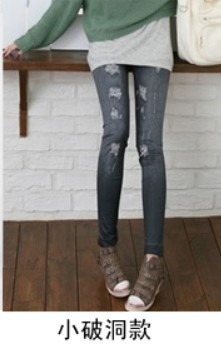 Tight Woman Lady Leggings trousers Sexy broken hole Print Style Free Shipping 3013