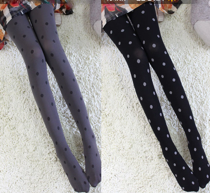 Tights Leggings socks thickening retro Polka Dot stockings thick autumn and winter socks