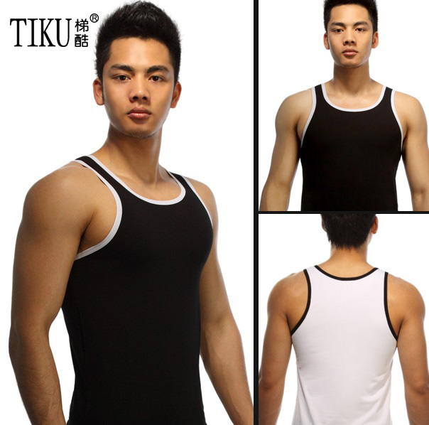 Tiku male vest lycra cotton fashion sports vest u