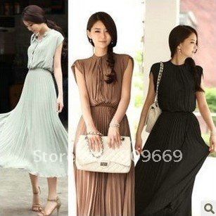 TJ7106D black/brown/blue plus size chiffon lady maxi dress, latest long dress new fashion free shipping