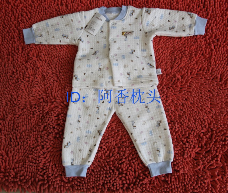 TONGTAI 1519 stand collar baby thermal underwear set 100% cotton child thermal underwear 0.38