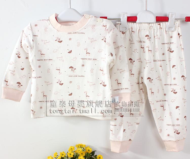 TONGTAI 1767 baby underwear buckle underwear child long johns baby 100% cotton underwear pullover