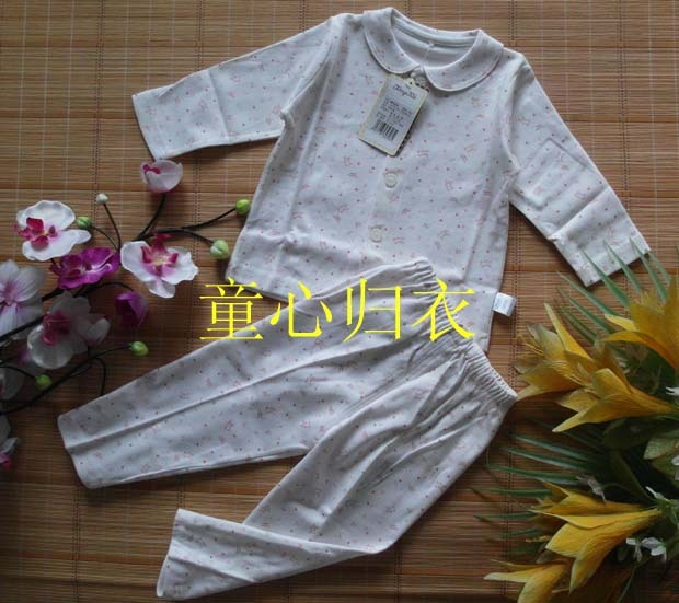 TONGTAI 1768 baby 100% cotton turn-down collar back-to-back underwear set sleepwear at home basic all-match clothing 66 - 80