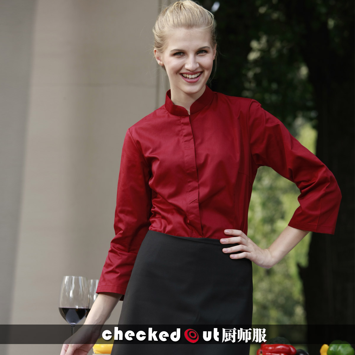 Top ! 816504 restaurant uniforms work wear female clothing long-sleeve