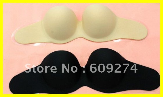 Top Quality 2012 Sexy Reusable Silicone Nude Black Strapless Backless Invisible Bra Size A B C Women's Bras 12003