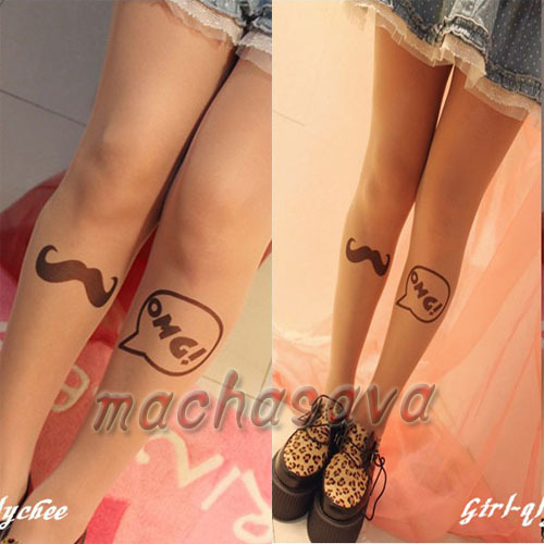 Top Quality Fashion OMG Transparent Tattoo Tights Leggings Pantyhose Stockings