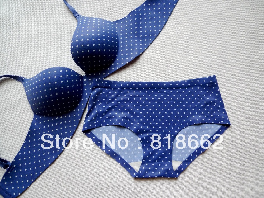 Top Quality Victoria Dot Bra And Panty Set Secret 3/4 Cup Bra Set For Women American Famous Female Underwear Set