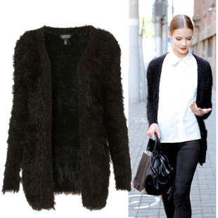 Top shop and casual style! 2013 Spring solid colored wool cardigan mohair female clothes.