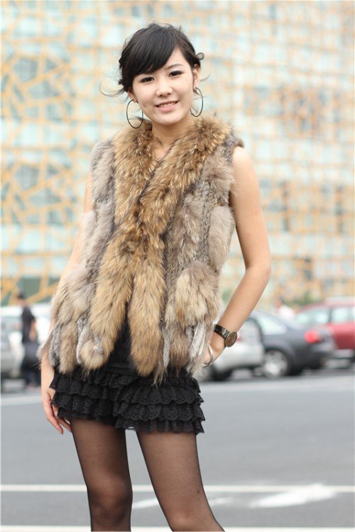 Topsale : factory direct  Knitted Genuine  Rabbit Fur Vest with tassels waistcoat/Hot Sale/Retail/Wholesale~ DROP SHIPPING