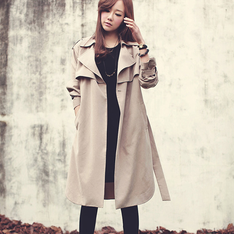 Trench female 2012 autumn and winter outerwear slim medium-long single breasted overcoat