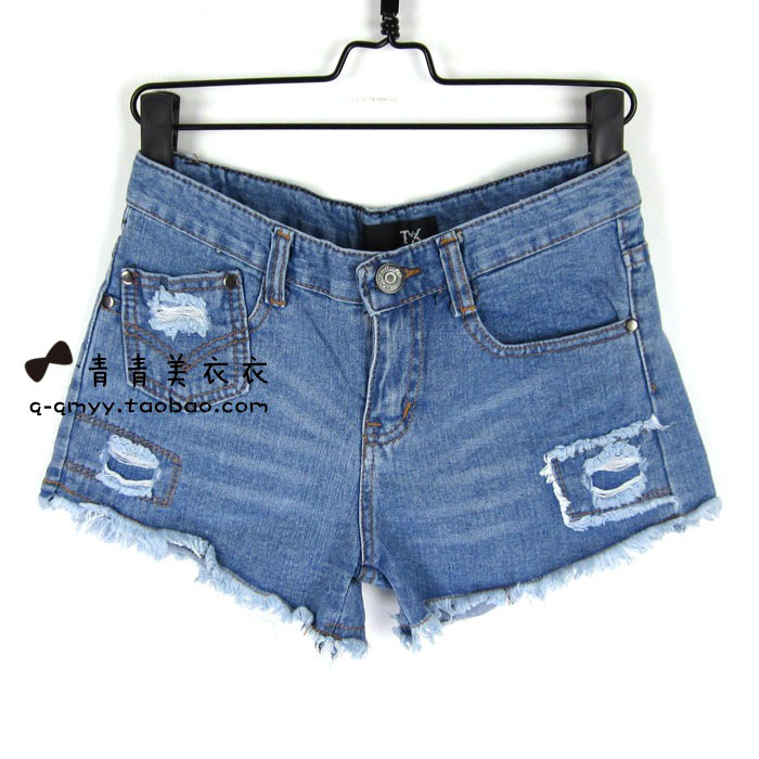 Trend 2012 spring and autumn loose denim shorts hole summer thin single-shorts Women 630