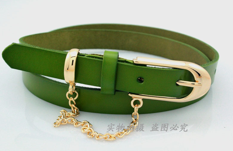 Trend genuine leather cowhide thin belt women's all-match belt fashion women's strap (BL007)