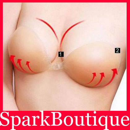 Triple Thickened FreeBra Self Adhesive Invisible Silicone Bra Silicone Breast Pad Bra Size A B 1pairs/lot Free Shipping