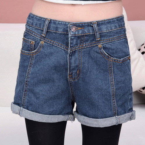 Trousers fashionable all-match denim shorts female