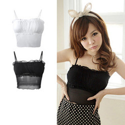 Tube top all-match product sexy basic body ruffle gauze tube top spaghetti strap top