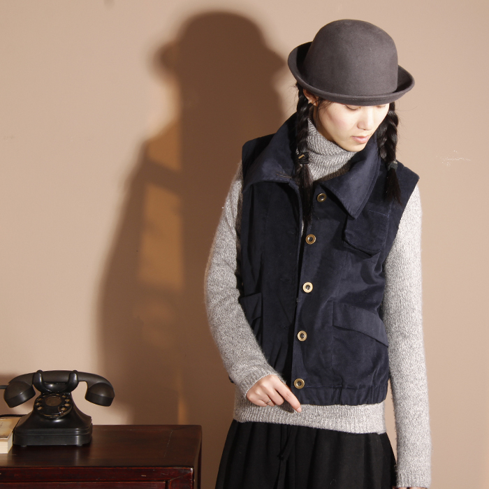 Turn-down collar casual thickening corduroy vest female 2013 autumn t0527