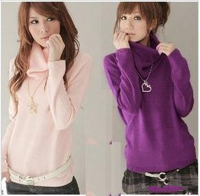 turtle neck long sleeve slim pullover sweater,women's long sweaters, free shipping M215