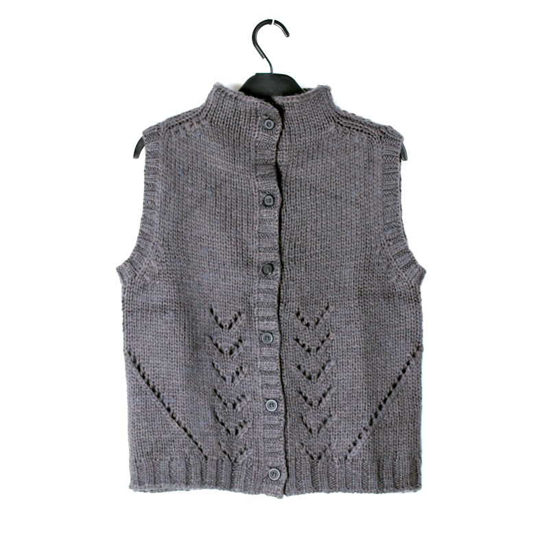 Turtleneck cutout wool Women buckle sweater vest wool waistcoat