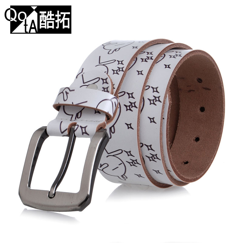 TUZKI cartoon student belt male casual clothing strap genuine leather belt female