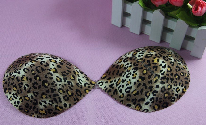 TV Products:Sexy Zebra/Leopard grain Silicone bra Push Up Breast pads Nipple Cloth Cover Invisible Fresh bra ,Free Shipping