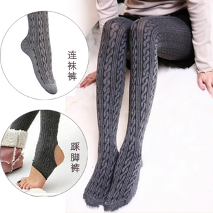 Twisted legging autumn and winter thickening yarn warm pants velvet women's pants