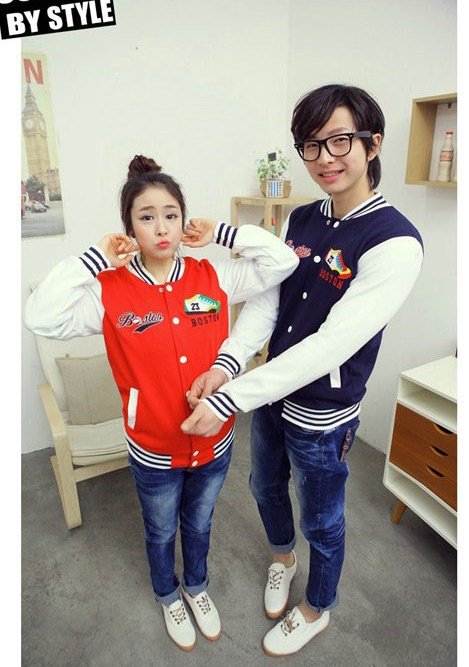 Two Colors  2012 Autumn Winter Men's Women's Korean Shoes Embroidery Sport NO 23 Varsity Baseball Jacket S-XL