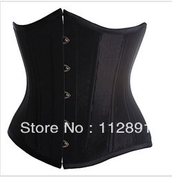 two colors Black /White Goth Underbust Cupless Waist Training Corset Bustier Top M0135