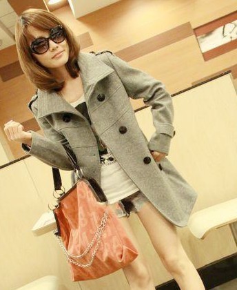 U 2010 autumn and winter long design slim woolen female outerwear woolen overcoat