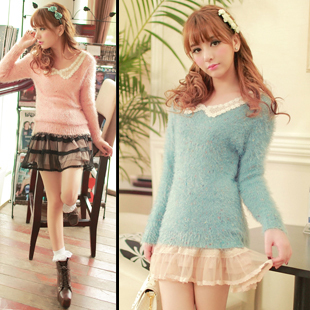 U 6622 candy flower preppy style all-match pullover long-sleeve sweater 5 - 350