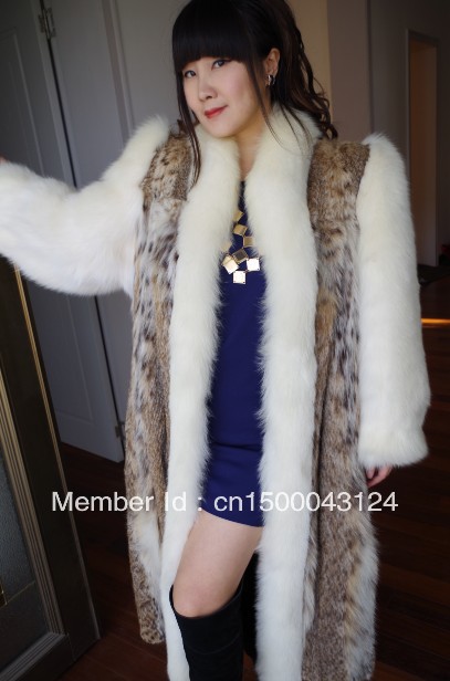 U.S. imports of wild lynx coat ocelot lynx fur mink fur Xuehu the skirt beautiful models!