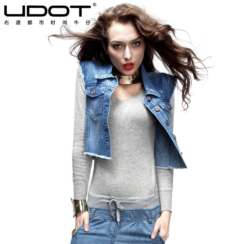 Udot outerwear denim jacket outerwear short design all-match denim outerwear female c173