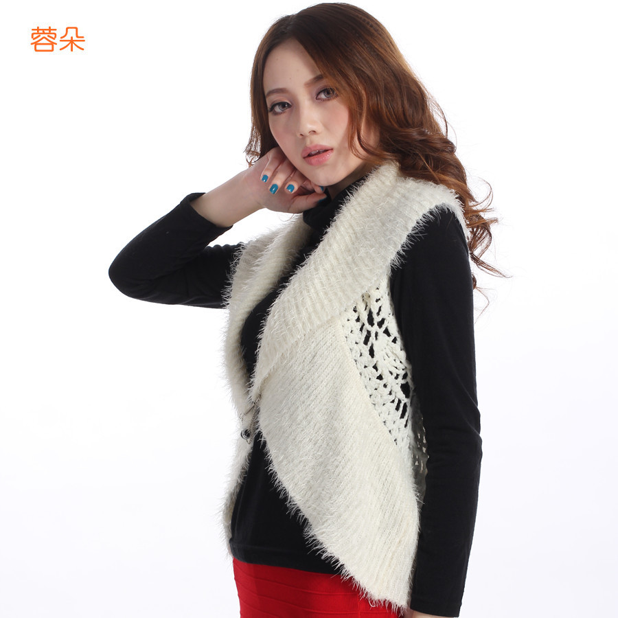 Ultra elastic soft squirrel wool circle handmade crochet fashion cape all-match sweet elegant sweater outerwear