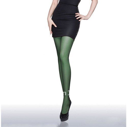 ultra-thin 15D cored wire pantyhose legs stockings dark green