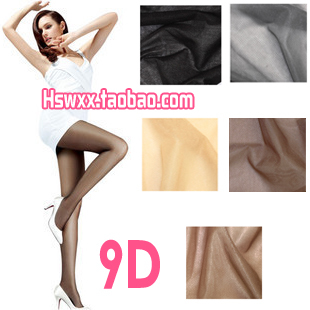 Ultra-thin meat transparent socks pants Core-spun Yarn 9d black pantyhose silk socks female