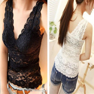 Ultra-thin sexy lace shaper bra straps deep V-neck corset vest full lace body shaping vest basic lace shirt