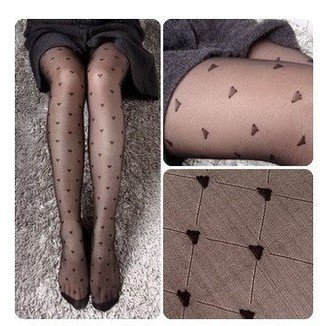 Ultra-thin show thin legs square the peach heart filar socks diamond tights