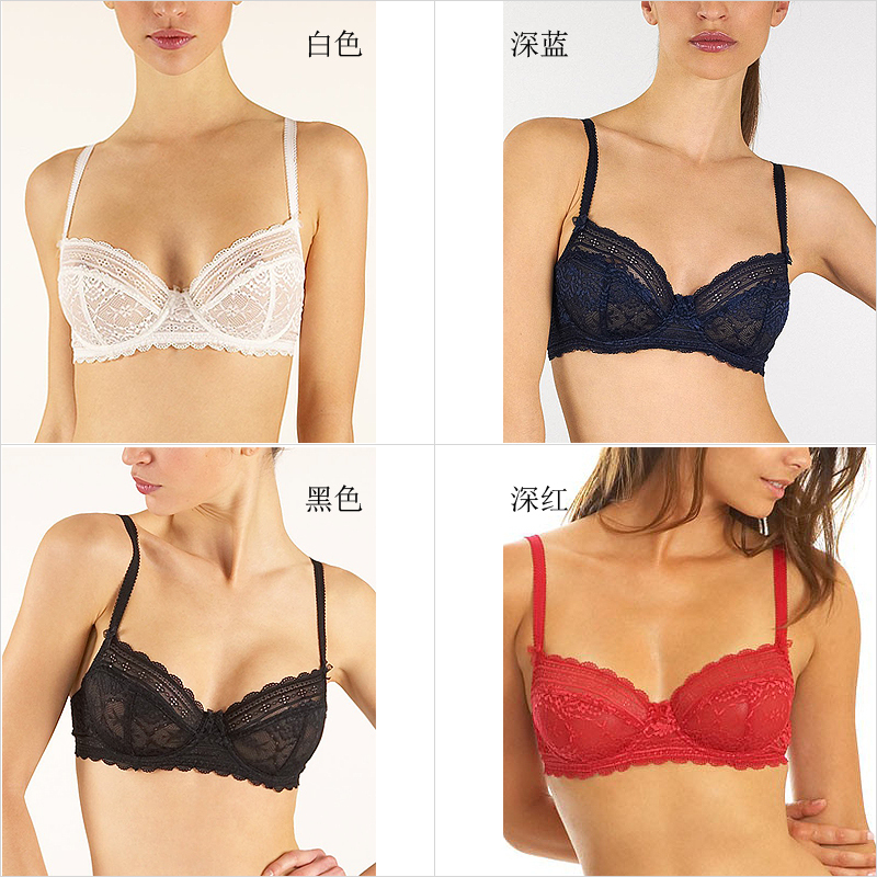 Ultra-thin transparent underwear sexy lace bra summer female bra