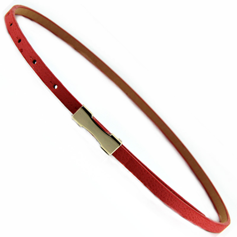 Ultrafine exquisite adjustable pigskin mixed thin belt female genuine leather belt strap