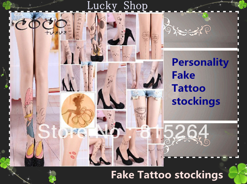 Ultrathin Fake Tattoo stockings    Tattoo panty stockings    High quality products of foreign trade