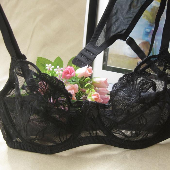 Underwear exquisite embroidery transparent ultra-thin bra 70b70c 75b75c 80b80c cw063