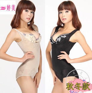 Underwear fat burning corset one piece trigonometric seamless thin waist butt-lifting corset shaper