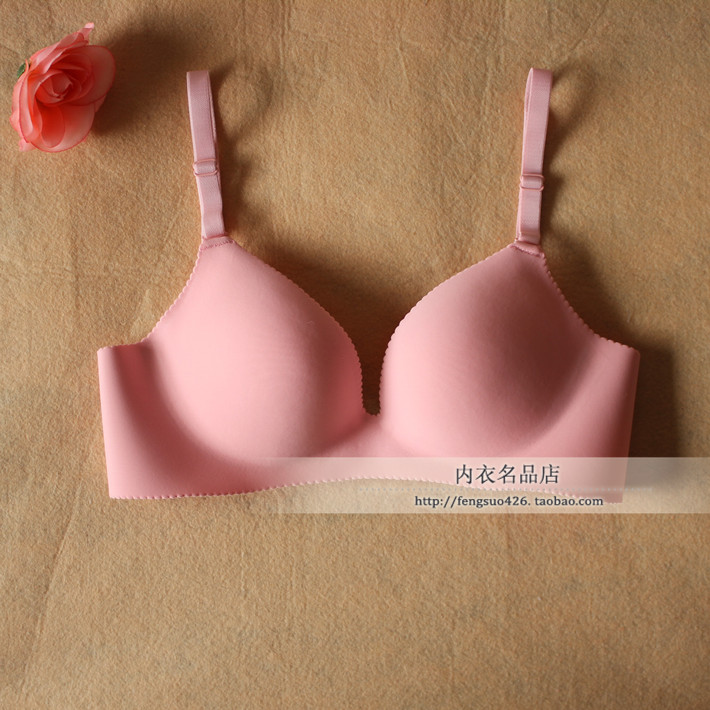 Underwear glossy a seamless finned push up side gathering adjustable bra