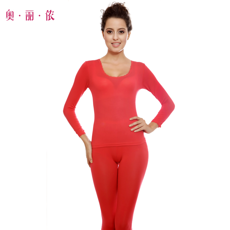 Underwear red comfortable modal fiber close-fitting thermal clothing set oj6637